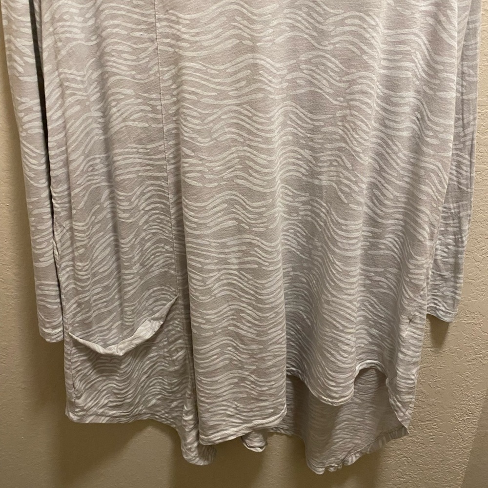 Fresh Produce Asymmetrical Lagenlook Grey & White Seashore Ella Tunic Size L New - Picture 5 of 8